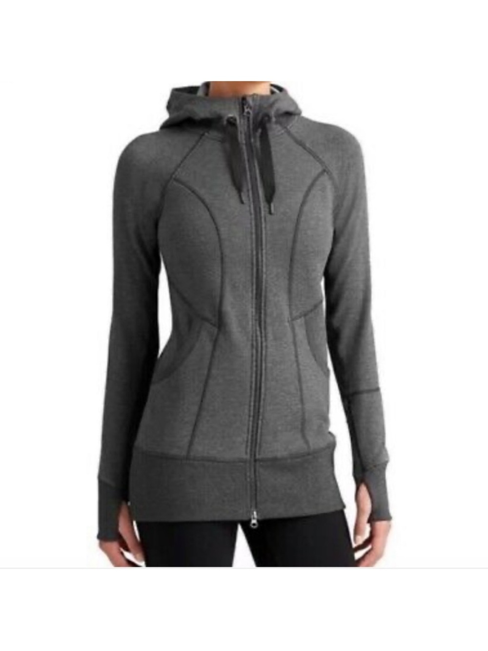 Athleta CYA Strength Charcoal Gray Zip Hoodie Size Small Like New